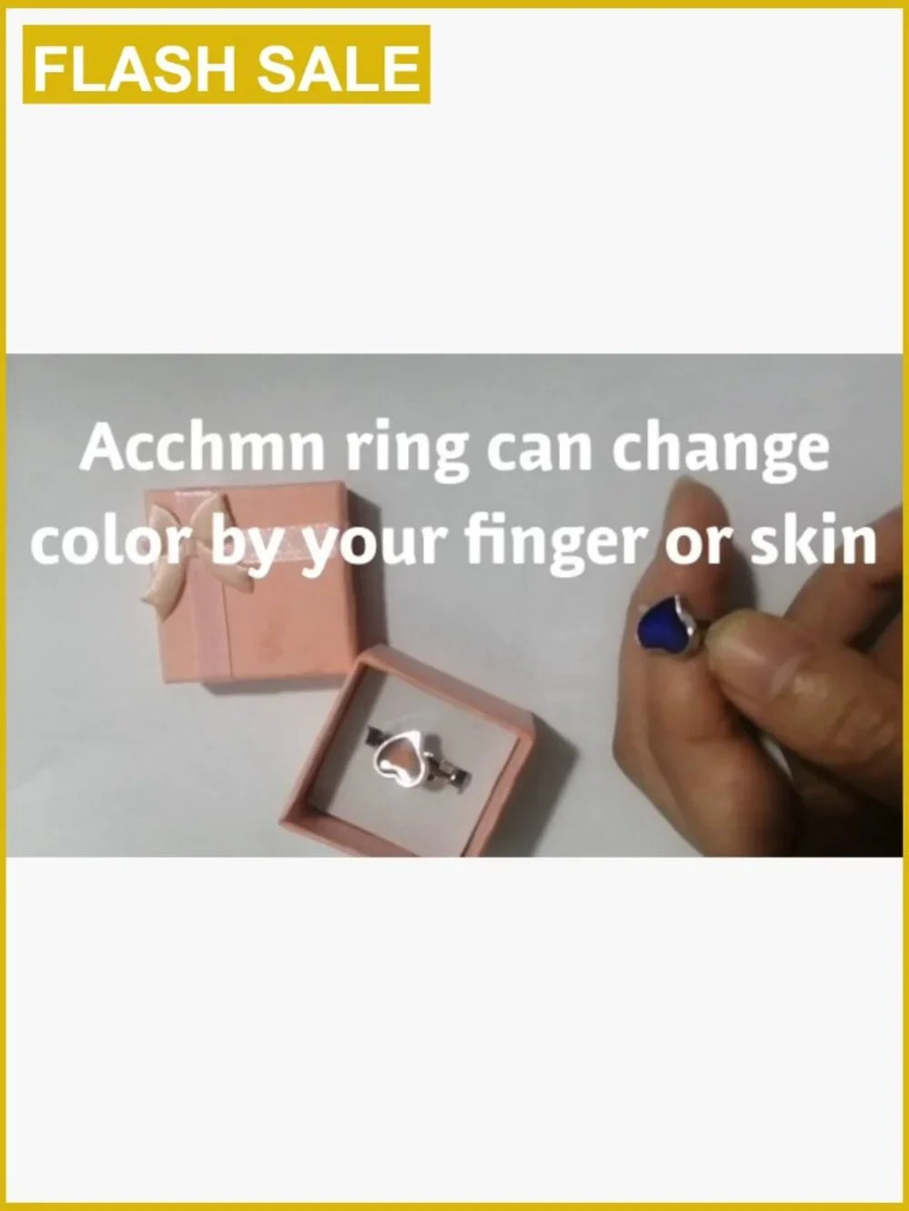 Color Changing Mood Ring Adjustable Love Heart Rings 2 Pack